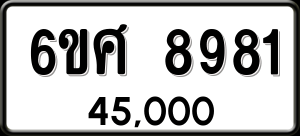 ทะเบียนรถ 6ขศ 8981 ผลรวม 41